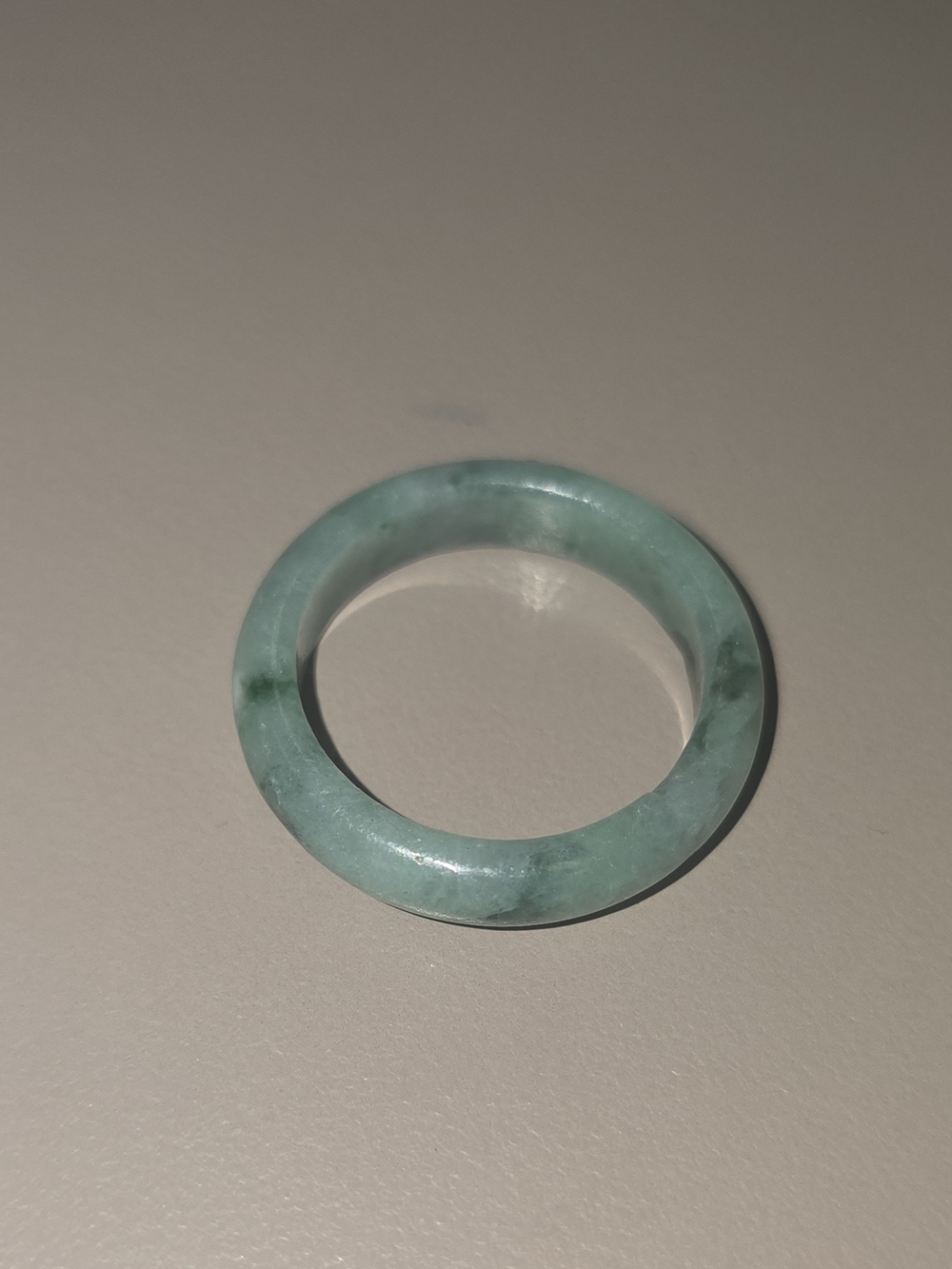 NWOT Authentic Natural Grade A Jadeite Jade Solid Band Ring Size 7.5